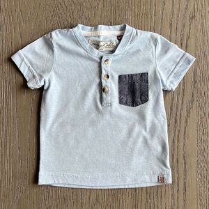 SOVEREIGN CODE KIDS POLO BABY BLUE BUTTON TEE SHIRT